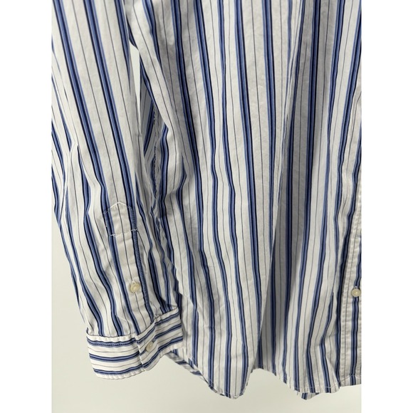 Lauren Ralph Lauren Striped Logo Cotton Broadcloth Shirt Women's Sz XL Old Money - Picture 5 of 14